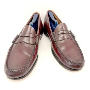 GH Bass Weejuns Larson Penny Loafers Mens 11 D Burgundy Leather Beef roll Shoes
